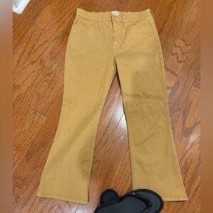 Worn one time for pics ! J Crew neutral Mustard Flare Jeans